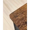 2 x Scaune de sufragerie cu cadru metalic, tapițate, maro rustic, 87,6 x 50 x 36 cm