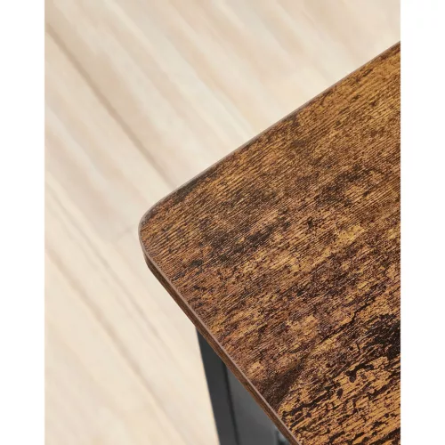 2 x Scaune de sufragerie cu cadru metalic, tapițate, maro rustic, 87,6 x 50 x 36 cm