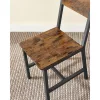 2 x Scaune de sufragerie cu cadru metalic, tapițate, maro rustic, 87,6 x 50 x 36 cm