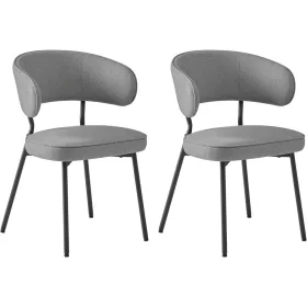 vasagle-2-x-scaune-de-bucatarie-picioare-metalice-modernecu-tesatura-gri-inchis