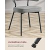 vasagle-2-x-scaune-de-bucatarie-picioare-metalice-modernecu-tesatura-gri-inchis