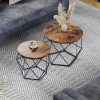 vasagle-set-masuta-de-cafea-2-piese-maro-rustic-50x50x40cm