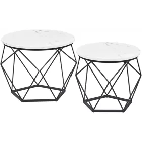 vasagle-set-masuta-de-cafea-2-piese-alb-si-negru-50x50x40cm