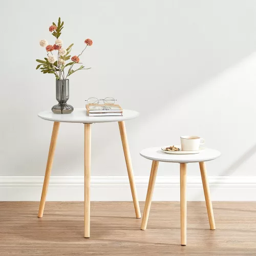 vasagle-2-buc-mese-depozitare-rotunde-alb-45x50-34x35cm