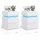 2 noptiere cu iluminare LED, 3 sertare, alb 35x40x55cm