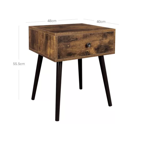 vasagle-noptiera-masuta-depozitare-cu-sertar-maro-rustic-48x40x55cm