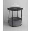 vasagle-masuta-depozitare-rotunda-cu-cos-textil-gri-ardezie-si-negru-4551cm