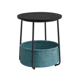 vasagle-masuta-depozitare-rotunda-cu-cos-textil-turcoaz-si-negru-4551cm