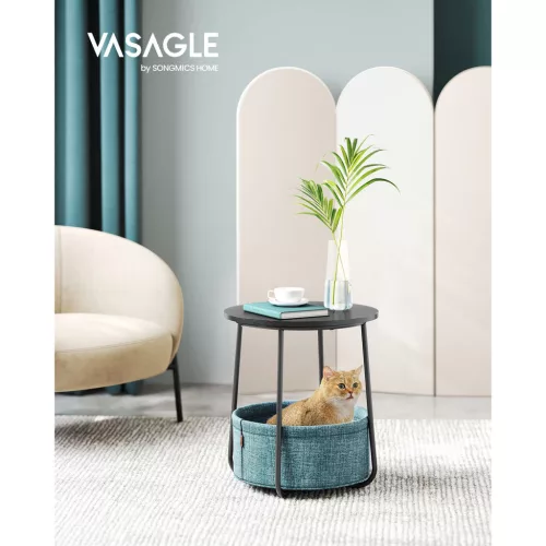 vasagle-masuta-depozitare-rotunda-cu-cos-textil-turcoaz-si-negru-4551cm