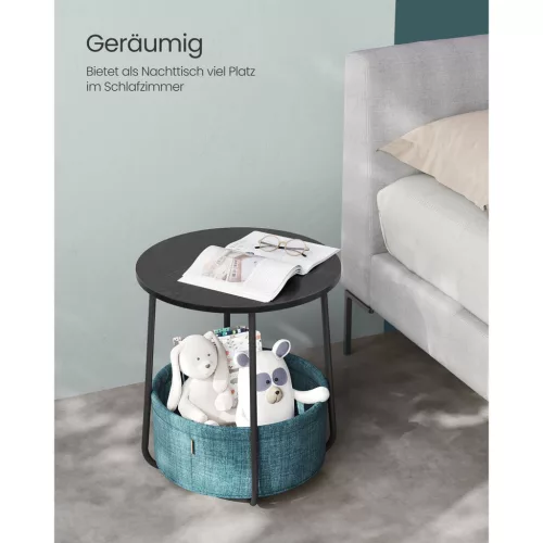 vasagle-masuta-depozitare-rotunda-cu-cos-textil-turcoaz-si-negru-4551cm