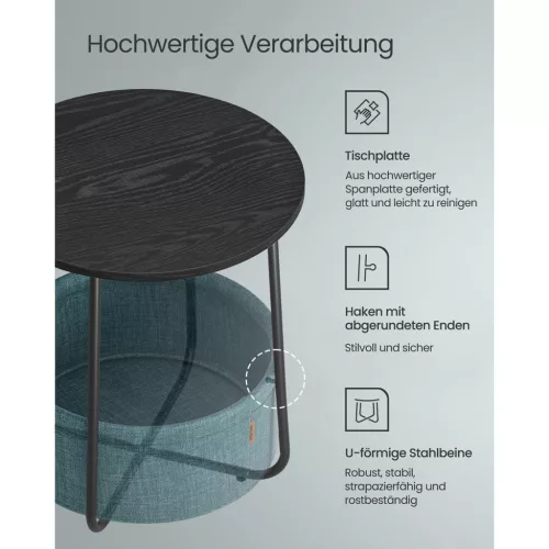 vasagle-masuta-depozitare-rotunda-cu-cos-textil-turcoaz-si-negru-4551cm