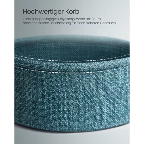 vasagle-masuta-depozitare-rotunda-cu-cos-textil-turcoaz-si-negru-4551cm