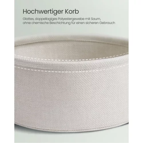 vasagle-masuta-depozitare-rotunda-cu-cos-textil-verde-baie-si-alb-crem-4551cm