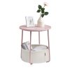 vasagle-masuta-depozitare-rotunda-cu-cos-textil-roz-pastel-si-alb-4551cm
