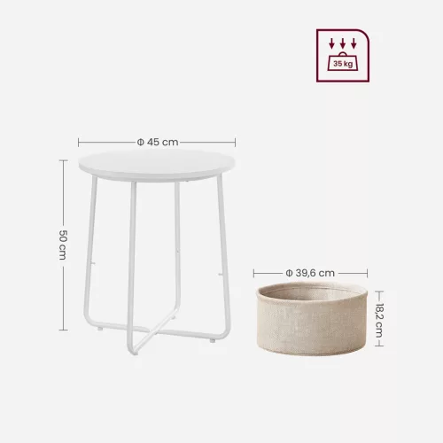 vasagle-masuta-depozitare-rotunda-cu-cos-textil-alb-si-bej-4551cm