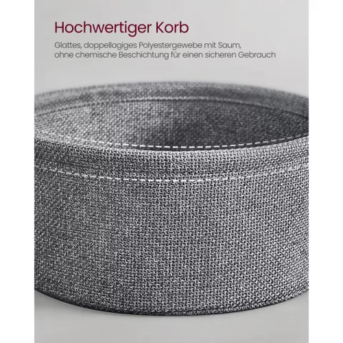 vasagle-masuta-depozitare-rotunda-cu-cos-textil-separator-integrat-gri-ardezie-si-gri