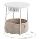 vasagle-masuta-depozitare-rotunda-cu-cos-textil-separator-incorporat-maro-nisip-si-alb-mat