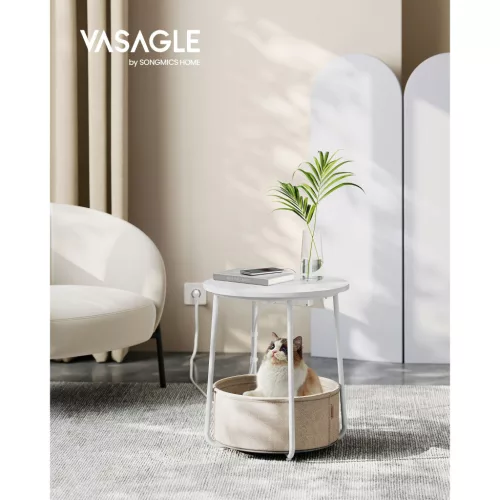 vasagle-masuta-depozitare-rotunda-cu-cos-textil-separator-incorporat-maro-nisip-si-alb-mat