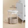 vasagle-masuta-depozitare-rotunda-cu-cos-textil-separator-incorporat-maro-nisip-si-alb-mat