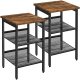 vasagle-masuta-depozitare-2-buc-cu-doua-rafturi-din-plasa-metalica-maro-rustic-40x40x50cm
