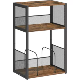   Raft pentru viniluri, 3 niveluri, maro rustic, 43 x 30 x 69 cm