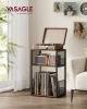 Raft pentru viniluri, 3 niveluri, maro rustic, 43 x 30 x 69 cm