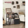 Raft pentru viniluri, 3 niveluri, maro rustic, 140 albume