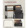 Raft pentru viniluri, 3 niveluri, maro rustic, 140 albume