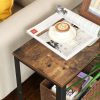 vasagle-masa-consola-cu-raft-din-plasa-metalica-maro-rustic-60x30x60cm