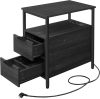 vasagle-masa-consola-cu-doua-sertare-separator-incorporat-masuta-depozitare-neagra