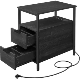 vasagle-masa-consola-cu-doua-sertare-separator-incorporat-masuta-depozitare-neagra