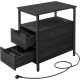 vasagle-masa-consola-cu-doua-sertare-separator-incorporat-masuta-depozitare-neagra