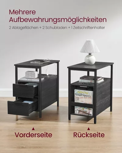 vasagle-masa-consola-cu-doua-sertare-separator-incorporat-masuta-depozitare-neagra