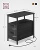 vasagle-masa-consola-cu-doua-sertare-separator-incorporat-masuta-depozitare-neagra