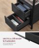 vasagle-masa-consola-cu-doua-sertare-separator-incorporat-masuta-depozitare-neagra