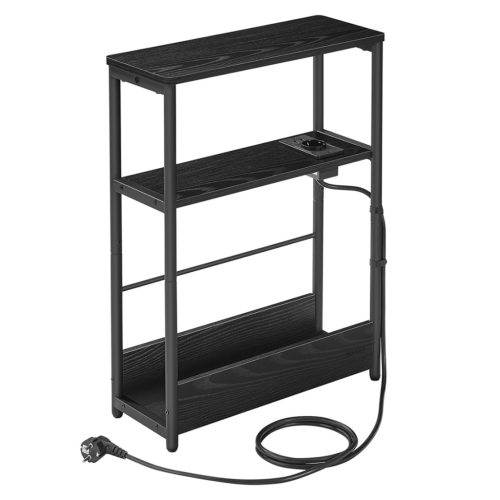 vasagle-masuta-depozitare-ingusta-noptiera-3-niveluri-cu-separator-incorporat-negru