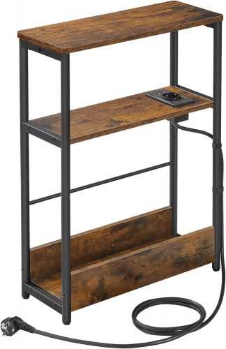 vasagle-masuta-depozitare-noptiera-ingusta-3-niveluri-cu-separator-incorporat-maro-rustic