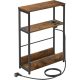 vasagle-masuta-depozitare-noptiera-ingusta-3-niveluri-cu-separator-incorporat-maro-rustic