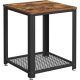 vasagle-masa-consola-cu-raft-din-plasa-metalica-maro-rustic-45x45x55cm