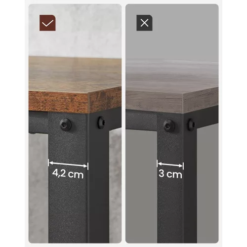 vasagle-masa-consola-cu-raft-din-plasa-metalica-maro-rustic-45x45x55cm