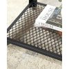 vasagle-masa-consola-cu-raft-din-plasa-metalica-maro-rustic-45x45x55cm