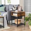 vasagle-noptiera-cu-compartimente-si-raft-din-plasa-metalica-maro-rustic-40x40x58cm