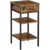 vasagle-noptiera-cu-doua-rafturi-maro-rustic-35x35x70cm