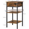 vasagle-noptiera-cu-doua-rafturi-maro-rustic-35x35x70cm