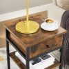 vasagle-noptiera-cu-doua-rafturi-maro-rustic-35x35x70cm