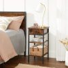 vasagle-noptiera-cu-doua-rafturi-maro-rustic-35x35x70cm