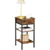 vasagle-noptiera-cu-doua-rafturi-maro-rustic-35x35x70cm