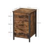 vasagle-noptiera-cu-3-sertare-maro-rustic-40x40x60cm