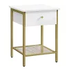 vasagle-noptiera-cu-raft-din-plasa-metalica-auriu-40x40x55cm