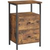 vasagle-noptiera-cu-doua-sertare-maro-rustic-38x28x60cm